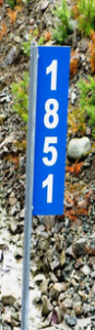 High Visibility House # Sign with Post